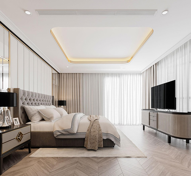 Thiết kế nội thất phòng ngủ master 38.6m2 theo phong cách hiện đại ở Nam An Khánh