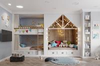 Thiết kế phòng ngủ cho 3 em bé theo phong cách hiện đại ở biệt thự Dương Nội