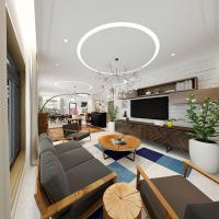 Thiết kế nội thất phòng khách biệt thự Hoài Đức phong cách hiện đại