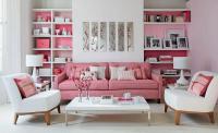 Trang trí phòng khách với màu hồng ấn tượng