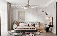 Thiết kế nội thất phòng ngủ căn hộ chung cư gam màu hồng lãng mạn tại Hoàng Mai