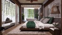 Thiết kế phòng ngủ hiện đại của nhà liền kề Nguyễn Xiển gần gũi với thiên nhiên