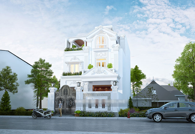 Biệt thự phố 3 tầng phong cách cổ điển ở Thanh Xuân, Hà Nội