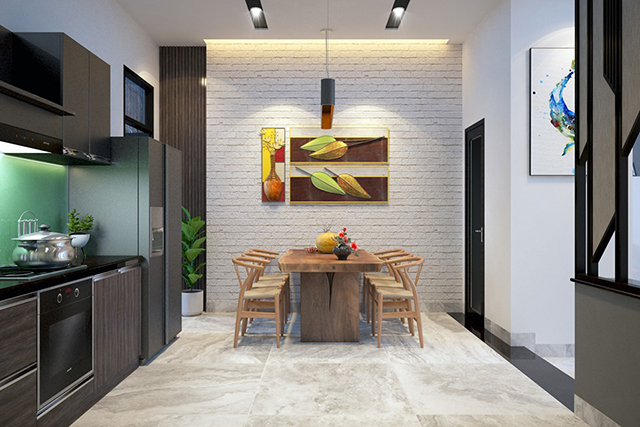 Thiết kế nhà liền kề 3 tầng phong cách hiện đại ở Nam An Khánh