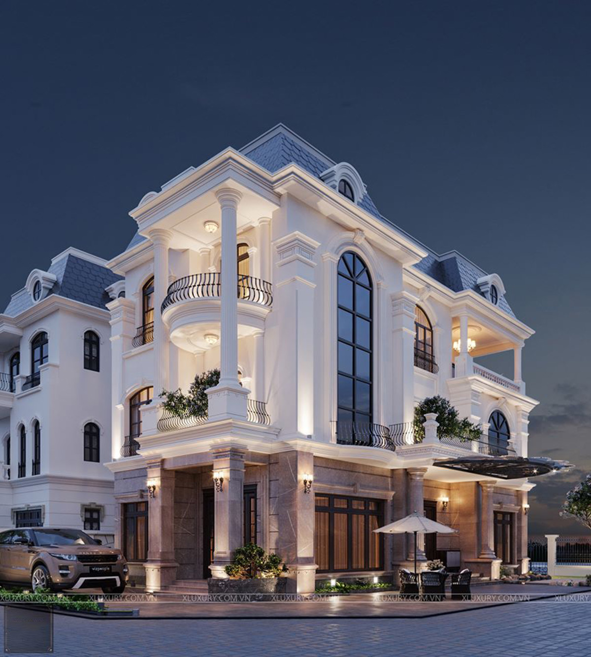 Thiết kế biệt thự tân cổ điển 165m2 Hà Đô Charm Villas