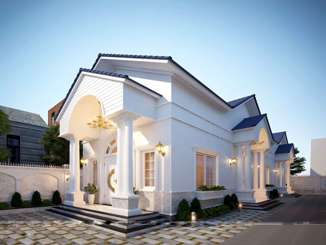 Thiết kế nhà liền kề 140m2 hướng tây nam mang phong cách cổ điển tại Nguyễn Xiển