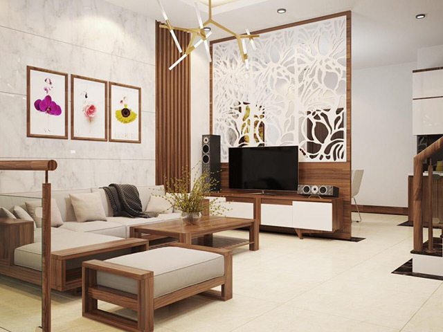 Thiết kế nội thất nhà liền kề 3 tầng phong cách hiện đại tại Hoài Đức, Hà Nội