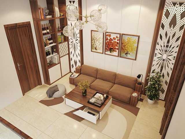 Thiết kế nội thất nhà liền kề 3 tầng phong cách hiện đại tại Hoài Đức, Hà Nội