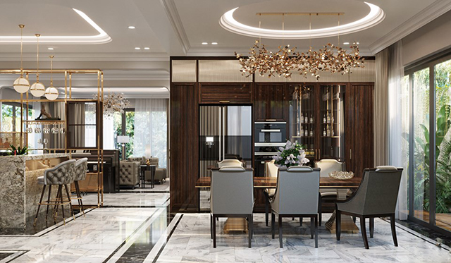 Thiết kế nội thất biệt thự Dương Nội theo phong cách tân cổ điển