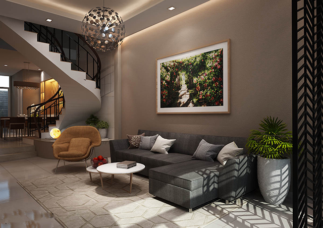 Thiết kế nội thất nhà liền kề 2 tầng ở Dương Nội có 2 phòng ngủ