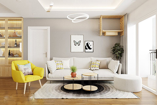 Dự án Thiết kế nội thất căn hộ chung cư Hoàng Mai theo phong cách hiện đại có 2 phòng ngủ