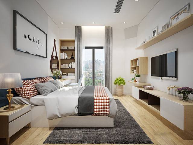 Thiết kế nội thất nhà liền kề 2 tầng ở Dương Nội có 2 phòng ngủ