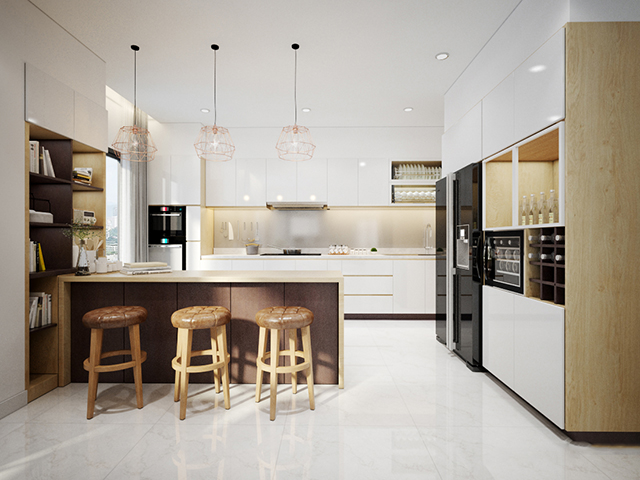 Thiết kế nội thất nhà liền kề 4 tầng 40m2 ở Nam An Khánh