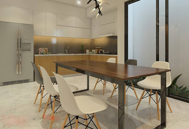 Thiết kế nội thất nhà liền kề 2 tầng ở Nam An Khánh theo phong cách hiện đại
