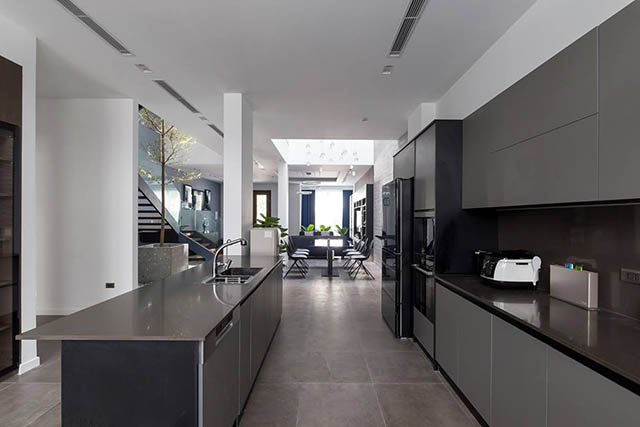 Thiết kế nhà liền kề An Lạc Green Symphony mang phong cách hiện đại tối màu