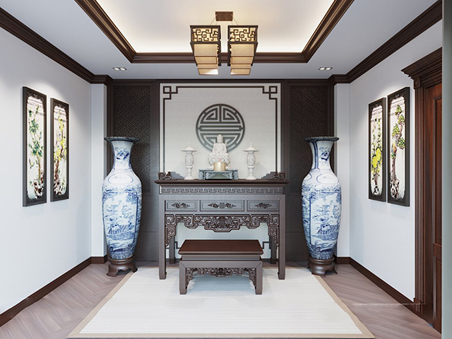 Thiết kế biệt thự 3 tầng ở Dương Nội với nội thất gỗ sang trọng, ấm cúng.