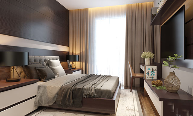 Thiết kế chung cư 2 phòng ngủ theo phong cách hiện đại ở Gamuda